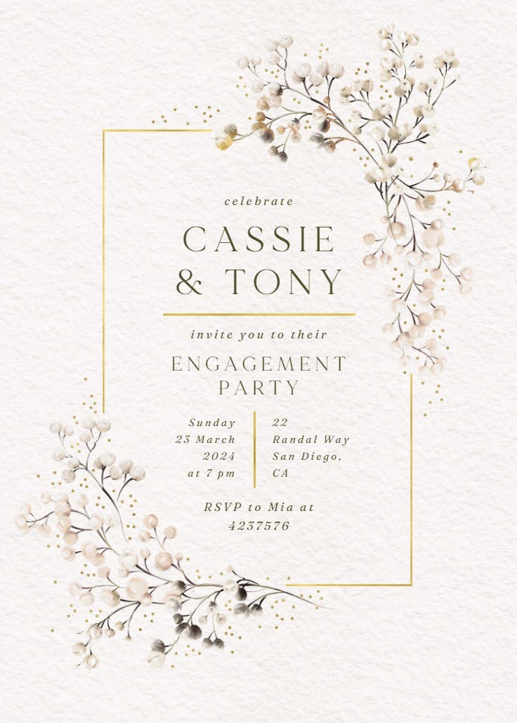 Breathless - engagement party invitation